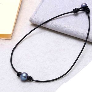 Pearl Leather Necklace